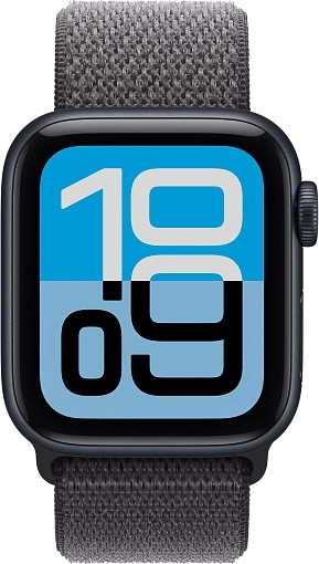 Apple Watch SE 3 Sport Loop 40 мм, «тёмная ночь», ремешок тёмно-серого цвета